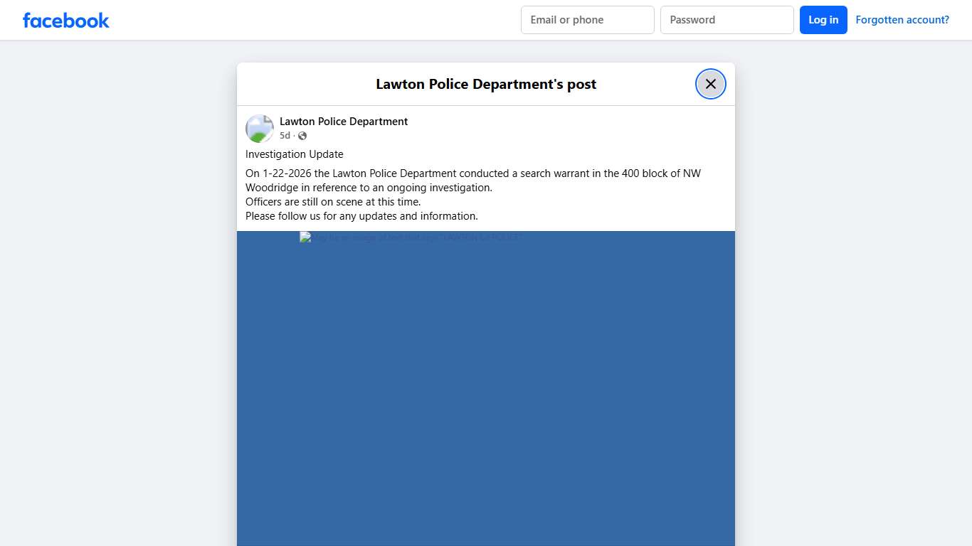 Investigation Update On... - Lawton Police Department Facebook
