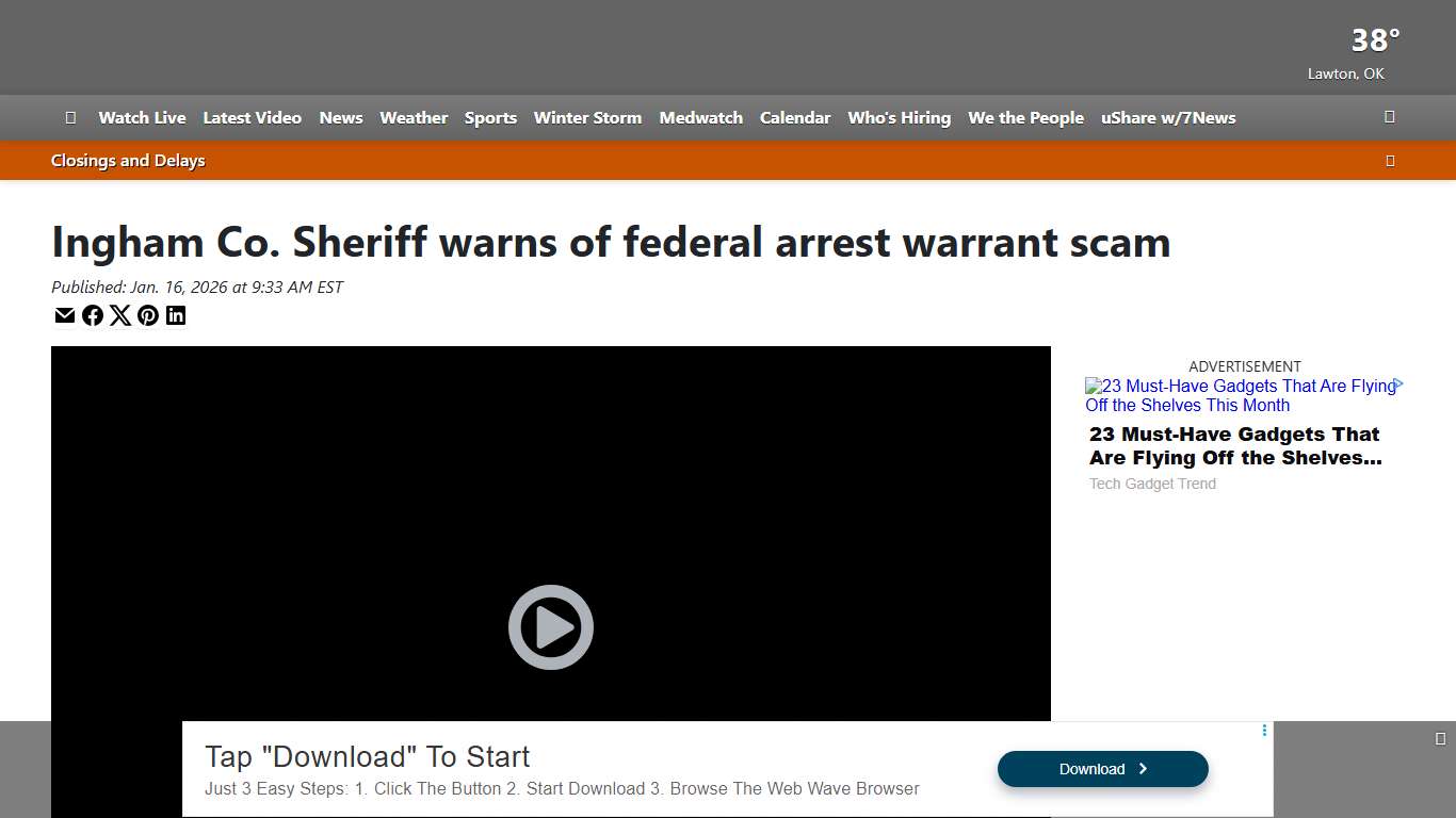 Ingham Co. Sheriff warns of federal arrest warrant scam